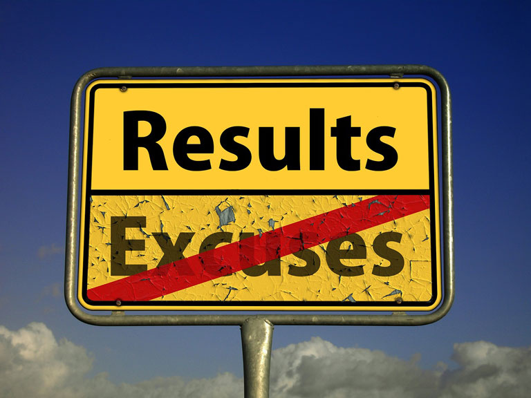 Sign - Results Not Excuses
