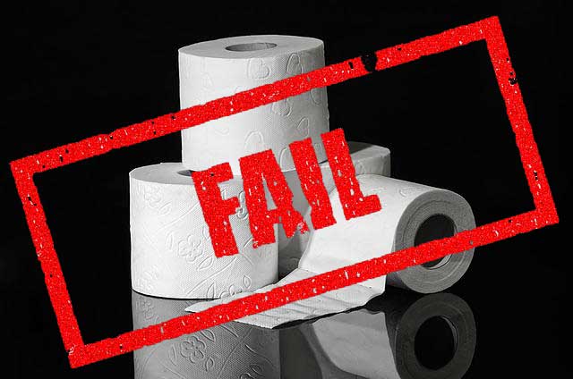 Fail Stamp on Toilet Paper