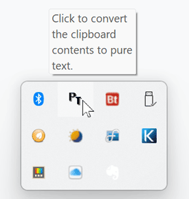 PureText running the system tray.