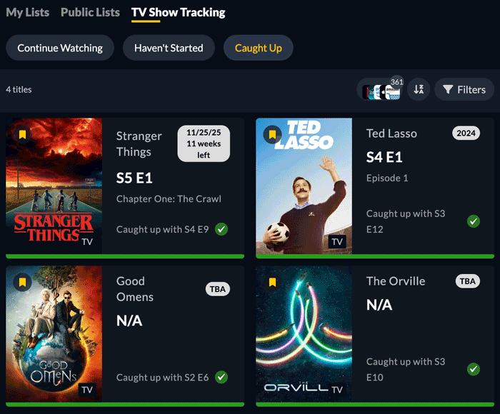 JustWatch - Caught Up TV Tracking