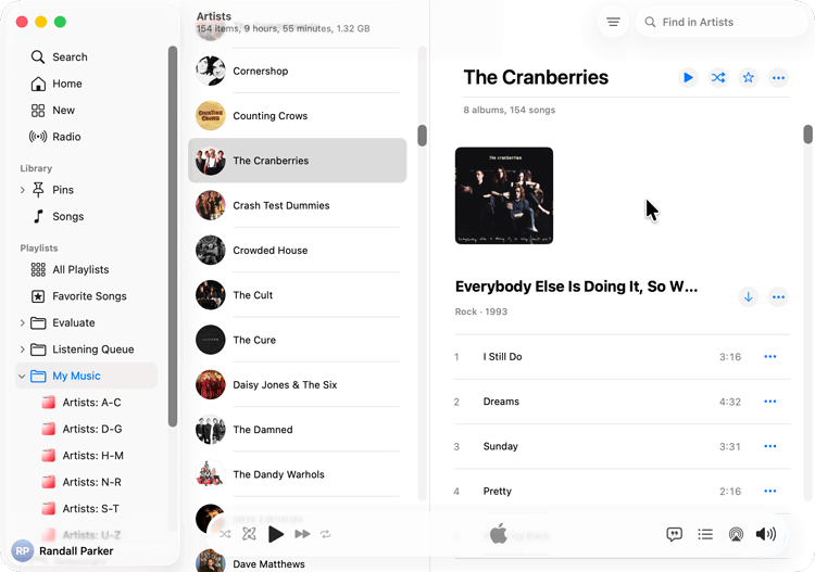 Apple Music Collection on Mac in Playlists