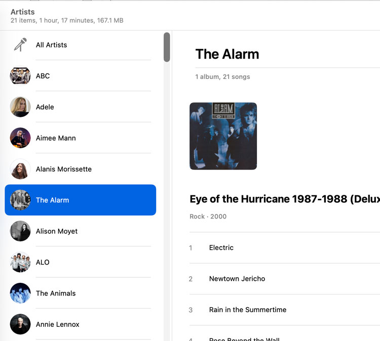 View "as Artists" in Apple Music