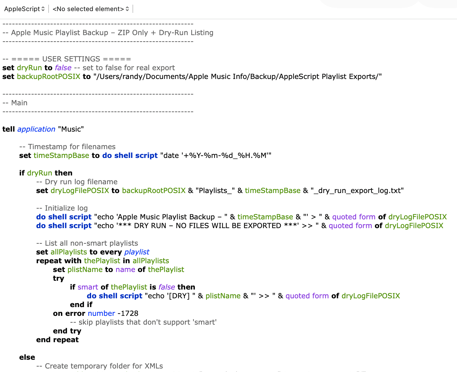 An AppleScript generated by ChatGPT.