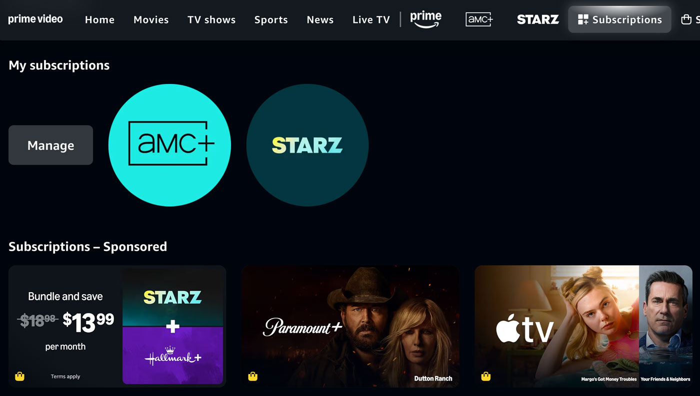Amazon Channels Marketplace on the Web