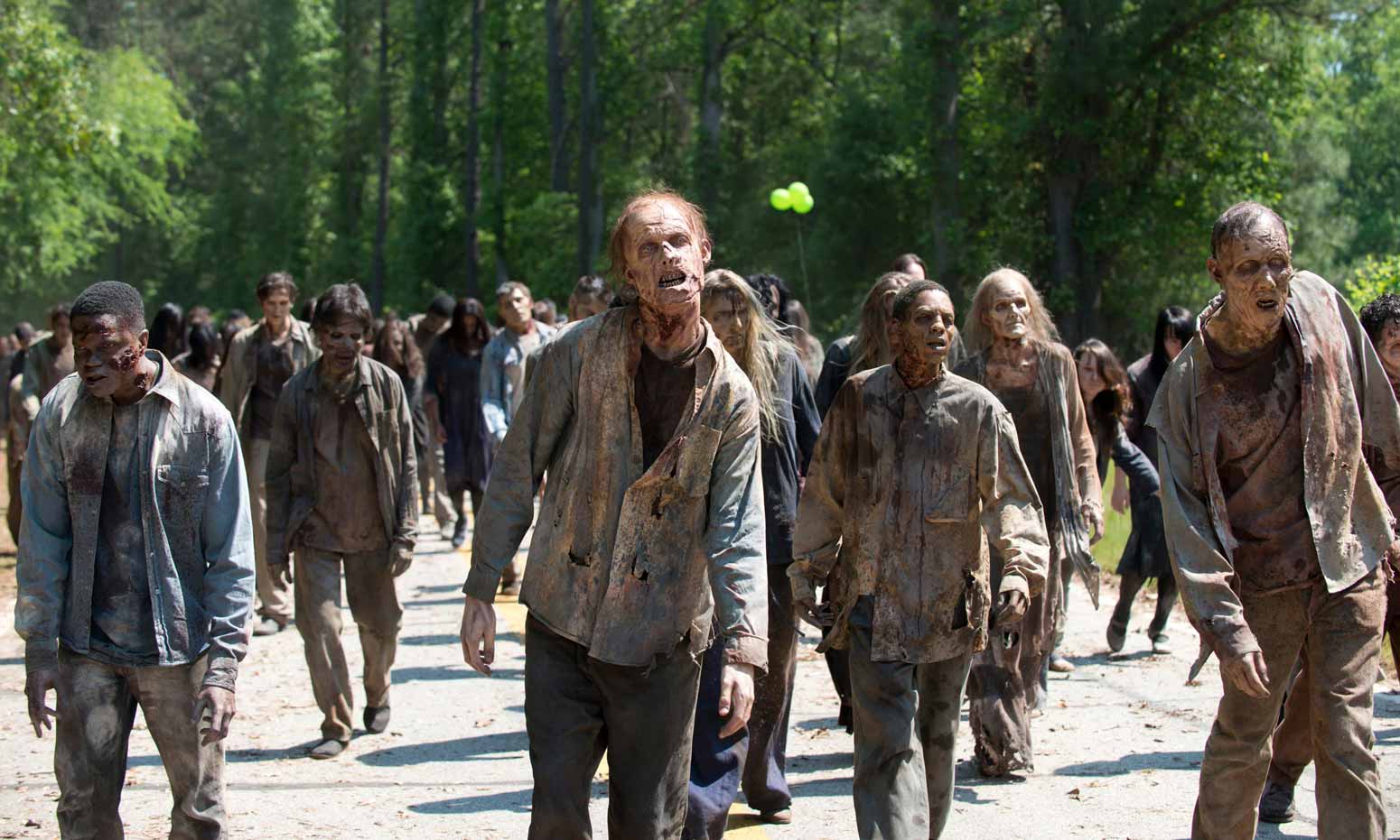 Zombie herd on a road